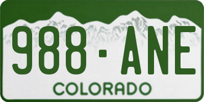CO license plate 988ANE