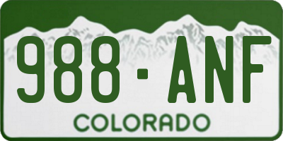 CO license plate 988ANF