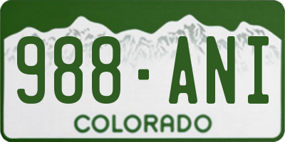 CO license plate 988ANI