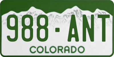 CO license plate 988ANT