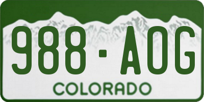 CO license plate 988AOG