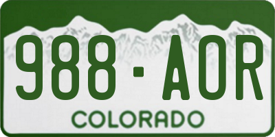 CO license plate 988AOR