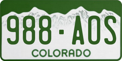 CO license plate 988AOS