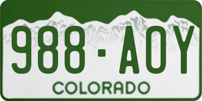 CO license plate 988AOY