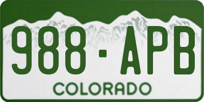 CO license plate 988APB