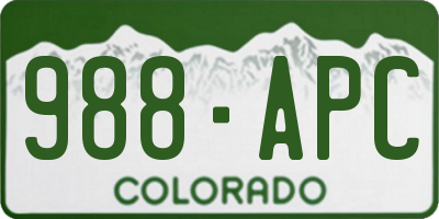 CO license plate 988APC
