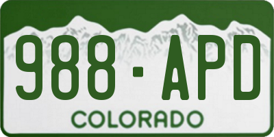 CO license plate 988APD