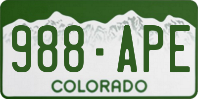 CO license plate 988APE