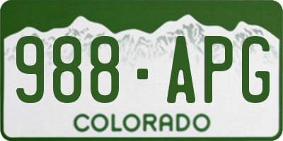 CO license plate 988APG