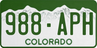 CO license plate 988APH