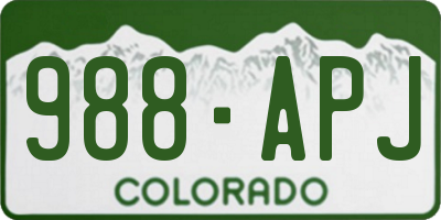 CO license plate 988APJ