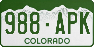 CO license plate 988APK