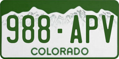 CO license plate 988APV