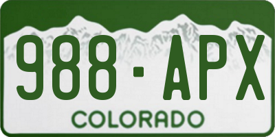 CO license plate 988APX