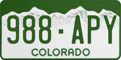 CO license plate 988APY