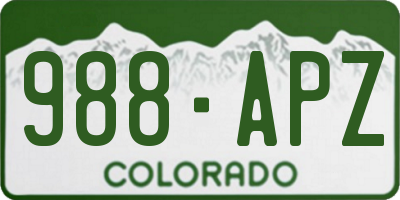 CO license plate 988APZ