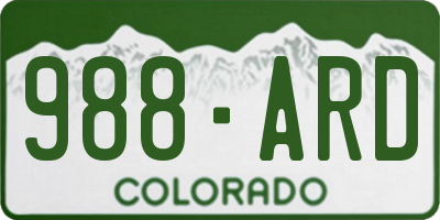 CO license plate 988ARD