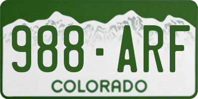 CO license plate 988ARF