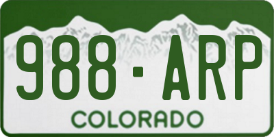 CO license plate 988ARP