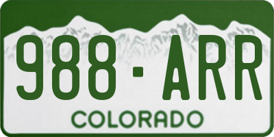 CO license plate 988ARR