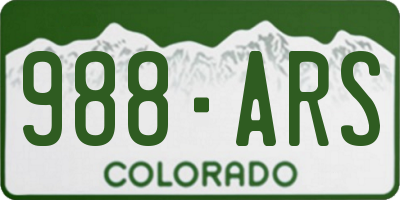 CO license plate 988ARS