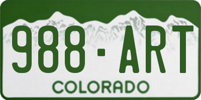 CO license plate 988ART