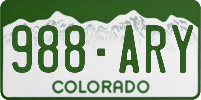 CO license plate 988ARY