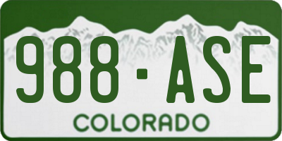 CO license plate 988ASE