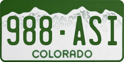 CO license plate 988ASI