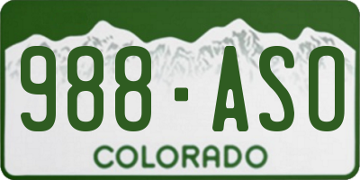 CO license plate 988ASO
