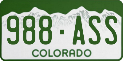 CO license plate 988ASS
