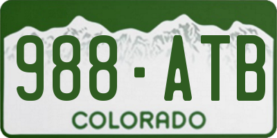 CO license plate 988ATB