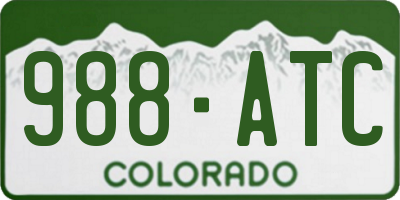 CO license plate 988ATC