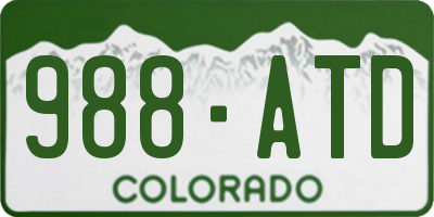 CO license plate 988ATD