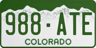 CO license plate 988ATE