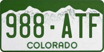 CO license plate 988ATF