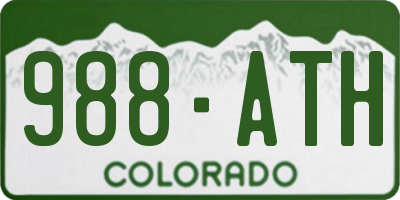 CO license plate 988ATH