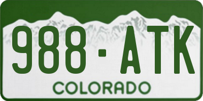 CO license plate 988ATK