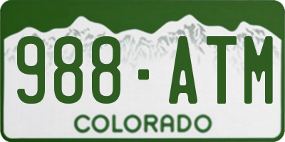 CO license plate 988ATM