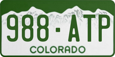 CO license plate 988ATP