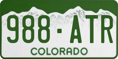 CO license plate 988ATR