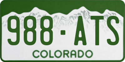 CO license plate 988ATS