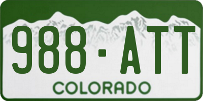 CO license plate 988ATT