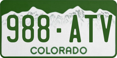 CO license plate 988ATV