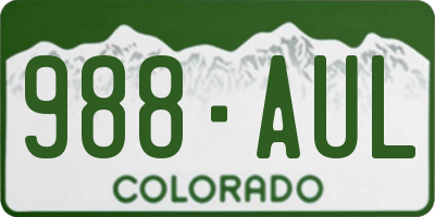 CO license plate 988AUL