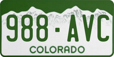 CO license plate 988AVC