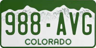 CO license plate 988AVG