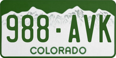 CO license plate 988AVK