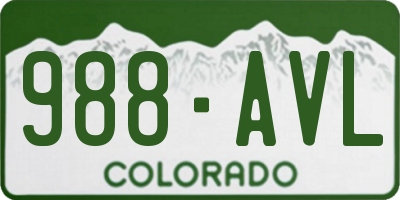 CO license plate 988AVL