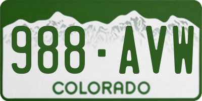 CO license plate 988AVW